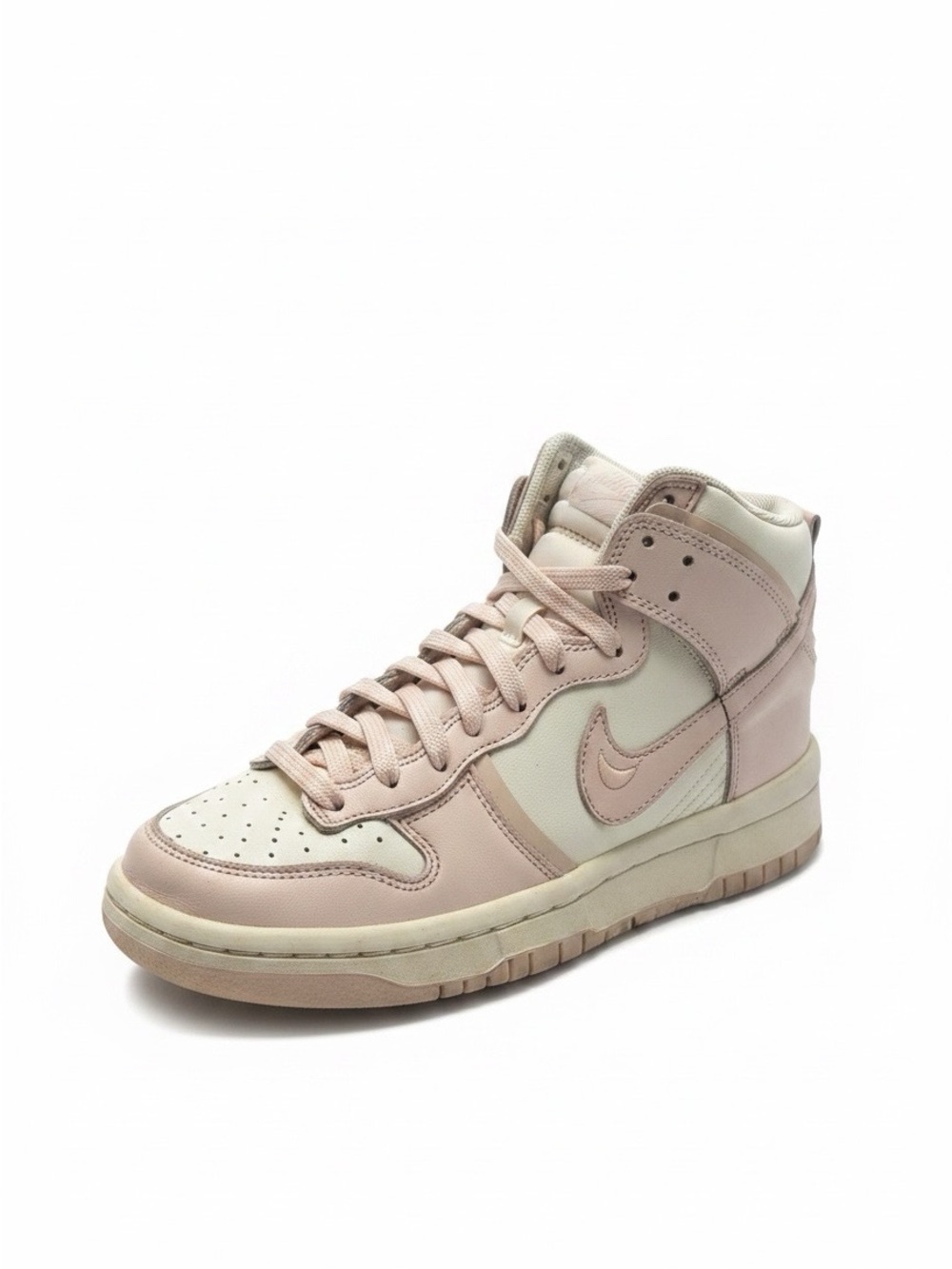 Nike Women's High-Top Sneakers in Blush Pink and Cream